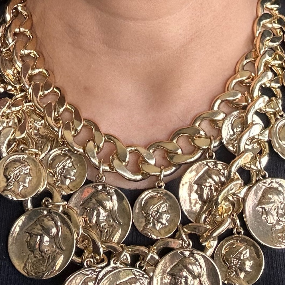 Amazing vintage kenneth Jay lane coin necklace